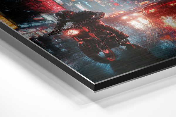 Motorcycle in Neon Street