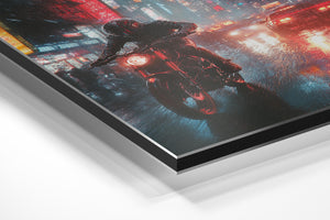 Motorcycle in Neon Street