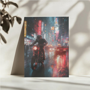 Motorcycle in Neon Street