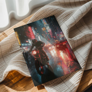 Motorcycle in Neon Street