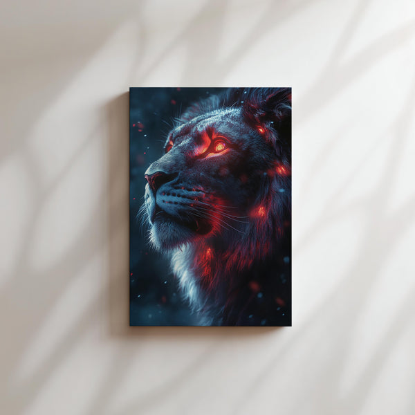 Neon Lion Gaze