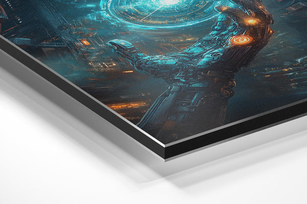 Robotic Hand with Blue Orb