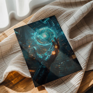 Robotic Hand with Blue Orb