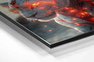 Mecha Lion with Red Glow