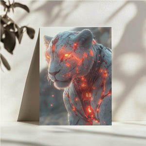 Mecha Lion with Red Glow