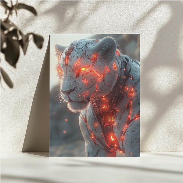 Mecha Lion with Red Glow