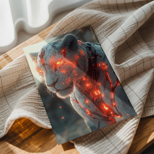 Mecha Lion with Red Glow