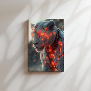 Mecha Lion with Red Glow